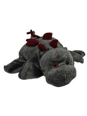 Dream Plush Dinosaur Hand Puppet Gray Plush Stuffed Animal Kids Toy 10 inch